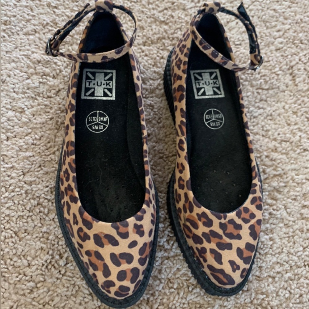 T.U.K. Leopard Mary Janes